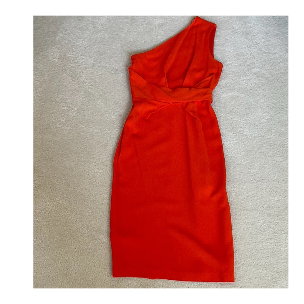 Elegant One-Shoulder Orange Dress